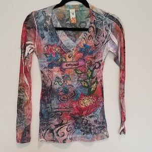 Top multi color with bead/crystal embellish (S)